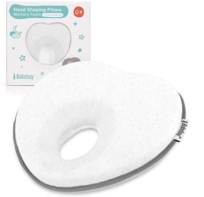 Picture of Baby Pillow for Newborn Infant,Head Shaping Pillow for Flat Head Syndrome Prevention,3D Memory Foam for Head and Neck Support Pillow,Heart Shaped 0-12 Months White