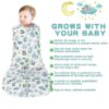 Picture of BSTOPPT Newborn Sleep Sack Baby Swaddle,Swaddle me 3-6 Month,3-Way Adjustable Wearable Blanket,100% Rayon Cotton Swaddling Sleeping Bag，TOG 0.5 (Leaf, 3-6 Months)