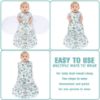 Picture of BSTOPPT Newborn Sleep Sack Baby Swaddle,Swaddle me 3-6 Month,3-Way Adjustable Wearable Blanket,100% Rayon Cotton Swaddling Sleeping Bag，TOG 0.5 (Leaf, 3-6 Months)