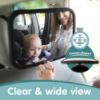 Picture of Onco Baby Car Mirror Rear Facing - Double Award-Winning Convex Car Mirror for Baby, 100% Shatterproof & Shakeproof with 360° Rotation, Newborn Essentials (9.6 x 6.9 in)