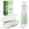 Picture of haakaa Baby Nail File Electric Baby Nail Care Set with LED Light, Baby Nail Clippers for Newborn/Infants/Adults Toenails and Fingernails, 6 Replacement Heads & Storage Case, Green