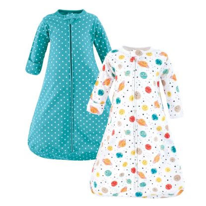Picture of Hudson Baby Unisex Baby Cotton Long-Sleeve Wearable Sleeping Bag, Sack, Blanket, Happy Planets, 0-3 Months