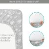 Picture of Bassinet Sheets Compatible with BIERUM Baby Bassinet Bedside Sleeper and Mika Micky Bedside Sleeper, (2 Pack), 100% Jersey Knit Cotton Fitted Sheets, Grey Hearts and White Stars Print for Baby