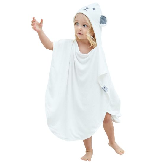 Picture of HIPHOP PANDA Hooded Towel - Rayon Made from Bamboo, Bath Towel with Bear Ears for Newborn, Babie, Toddler, Infant - Absorbent Large Baby Towel - Bear, 21.5 x 22.5 Inch