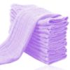 Picture of Cute Castle 12 Pack Muslin Burp Cloths for Baby - Ultra-Soft 100% Cotton Baby Washcloths - Large 20'' by 10'' Super Absorbent Milk Spit Up Rags - Burpy Cloths for Unisex, Boy, Girl - Purple