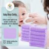 Picture of Cute Castle 12 Pack Muslin Burp Cloths for Baby - Ultra-Soft 100% Cotton Baby Washcloths - Large 20'' by 10'' Super Absorbent Milk Spit Up Rags - Burpy Cloths for Unisex, Boy, Girl - Purple