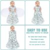 Picture of BSTOPPT Newborn Sleep Sack Baby Swaddle,Swaddle me 0-3 Month,3-Way Adjustable Wearable Blanket,100% Rayon Cotton Swaddling Sleeping Bag，TOG 0.5 (Leaf, 0-3 Months)