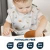 Picture of Tiny Twinkle Mess-Proof Baby Bib - Waterproof Bib for Baby Boy or Girl - Machine Washable - Adjustable Closure - PVC, BPA, & Phthalate Free - Great for Travel - Baby Food Bibs (3 Pack, Dinosaur Set)