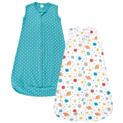 Picture of Hudson Baby Unisex Baby Cotton Long-Sleeve Wearable Sleeping Bag, Sack, Blanket, Happy Planets, 12-18 Months