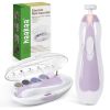 Picture of haakaa Baby Nail Trimmer Electric Baby Nail File Kit with LED Light, Baby Nail Clippers for Newborn/Infants/Adults Toenails and Fingernails, 6 Replacement Heads & Storage Case, Lavender