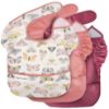 Picture of Tiny Twinkle Mess-Proof Baby Bib - Waterproof Bib for Baby Girl - Machine Washable - Adjustable Closure - PVC, BPA, & Phthalate Free - Great for Travel - Baby Food Bibs (3 Pack, Flutter Set)