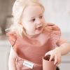 Picture of Tiny Twinkle Mess-Proof Baby Bib - Waterproof Bib for Baby Girl - Machine Washable - Adjustable Closure - PVC, BPA, & Phthalate Free - Great for Travel - Baby Food Bibs (3 Pack, Flutter Set)
