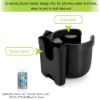 Picture of Accmor Stroller Cup Holder with Phone Holder, Bike Cup Holder, Universal Cup Holder for Uppababy Nuna Doona Strollers, 2-in-1 Cup Phone Holder for Stroller, Bike, Wheelchair, Walker, Scooter