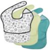 Picture of Tiny Twinkle Mess-Proof Baby Bib - Waterproof Bib for Baby Girl - Machine Washable - Adjustable Closure - PVC, BPA, & Phthalate Free - Great for Travel - Baby Food Bibs (3 Pack, Peace)