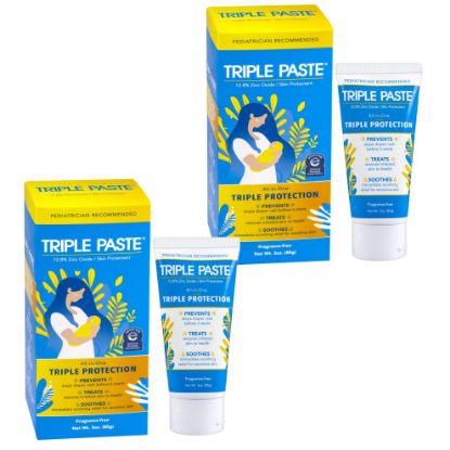 Picture of Triple Paste Diaper Rash Cream for Baby - 3 oz Tube - Zinc Oxide Ointment Treats, Soothes and Prevents Diaper Rash - Hypoallergenic Formula with Soothing Botanicals (Pack of 2)