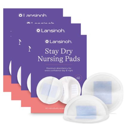 Picture of Lansinoh Stay Dry Disposable Nursing Pads, Soft and Super Absorbent Breast Pads, Breastfeeding Essentials for Moms, 240 Count