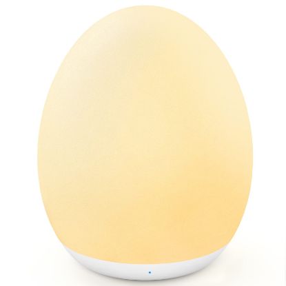 Picture of MediAcous Night Light for Kids, Egg Light for Nursery, 7 Colors Changing & Stepless Dimming, Soft Silicone Touch Night Lamp with 1 Hour Timer, Rechargeable Nursery Night for Breastfeeding