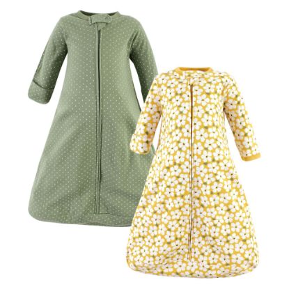 Picture of Hudson Baby Unisex Baby Cotton Wearable Sleeping Bag, Sack, Blanket, Sage Floral Long Sleeve, 18-24 Months