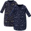 Picture of Hudson Baby Unisex Baby Cotton Long-Sleeve Wearable Sleeping Bag, Sack, Blanket, Metallic Stars, 3-9 Months