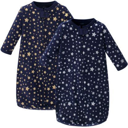 Picture of Hudson Baby Unisex Baby Cotton Long-Sleeve Wearable Sleeping Bag, Sack, Blanket, Metallic Stars, 3-9 Months