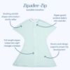 Picture of SleepingBaby Zipadee-Zip Cozy Transition Swaddle - with Zipper, Polyester, Spandex - Roomy Baby Wearable Blanket for Easy Diaper Changes - Classic Mint, X-Large (2T-3T)