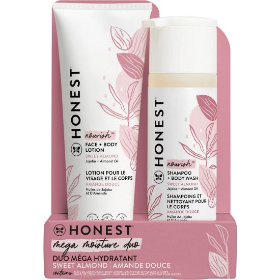 Picture of The Honest Company 2-in-1 Cleansing Shampoo + Body Wash and Face + Body Lotion Bundle | Gentle for Baby | Naturally Derived | Sweet Almond Nourish, 18.5 fl oz