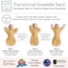 Picture of SwaddleDesigns Transitional Swaddle Sack, Arms Up Half-Length Sleeves & Mitten Cuffs, Swaddle for Newborn Transition to Baby Sleep Sack Wearable Blanket, Medium, 3-6 Month, 14-21 lb, Heathered Gold