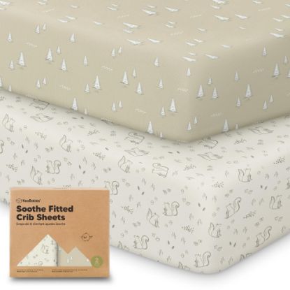 Picture of KeaBabies 2-Pack Organic Crib Sheets for Boys, Girls - 52x28 Fitted Crib Mattress Sheet Neutral, Breathable Jersey Cotton Cover for Baby Bed, Toddler Mattress, Soft & Cute Prints (Pine Grove)