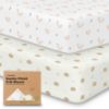 Picture of KeaBabies 2-Pack Organic Crib Sheets for Boys, Girls - 52x28 Fitted Crib Mattress Sheet Neutral, Breathable Jersey Cotton Cover for Baby Bed, Toddler Mattress, Soft & Cute Prints (Nibbles/Bruce)