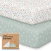 Picture of KeaBabies 2-Pack Organic Crib Sheets for Boys, Girls - 52x28 Fitted Crib Mattress Sheet Neutral, Breathable Jersey Cotton Cover for Baby Bed, Toddler Mattress, Soft & Cute Prints (Prairie)