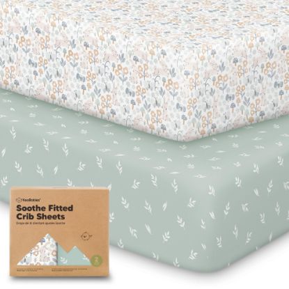 Picture of KeaBabies 2-Pack Organic Crib Sheets for Boys, Girls - 52x28 Fitted Crib Mattress Sheet Neutral, Breathable Jersey Cotton Cover for Baby Bed, Toddler Mattress, Soft & Cute Prints (Prairie)