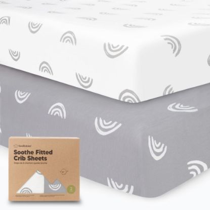 Picture of KeaBabies 2-Pack Organic Crib Sheets for Boys, Girls - Fitted Crib Mattress Sheet Neutral, Breathable Jersey Cotton Cover for Baby Bed, Toddler Mattress, Soft & Cute Prints (Rainbow)