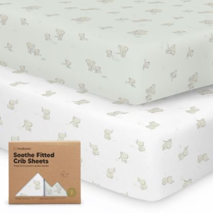 Picture of KeaBabies 2-Pack Organic Crib Sheets for Boys, Girls - 52x28 Fitted Crib Mattress Sheet Neutral, Breathable Jersey Cotton Cover for Baby Bed, Toddler Mattress, Soft & Cute Prints (Elly)