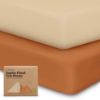 Picture of KeaBabies 2-Pack Organic Crib Sheets for Boys, Girls, Jersey Fitted Baby Crib Sheets Neutral, Cotton Breathable Crib Sheet, Cute Printed Crib Mattress Sheet, Baby Mattress Sheets (Rust)