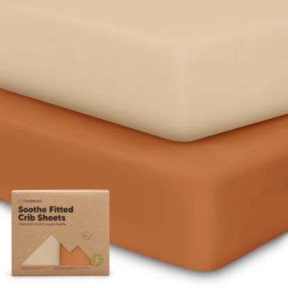 Picture of KeaBabies 2-Pack Organic Crib Sheets for Boys, Girls, Jersey Fitted Baby Crib Sheets Neutral, Cotton Breathable Crib Sheet, Cute Printed Crib Mattress Sheet, Baby Mattress Sheets (Rust)