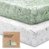 Picture of KeaBabies 2-Pack Organic Crib Sheets for Boys, Girls - Fitted Crib Mattress Sheet Neutral, Breathable Jersey Cotton Cover for Baby Bed, Toddler Mattress, Soft & Cute Prints (DinoDood)