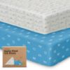 Picture of KeaBabies 2-Pack Organic Crib Sheets for Boys, Girls - 52x28 Fitted Crib Mattress Sheet Neutral, Breathable Jersey Cotton Cover for Baby Bed, Toddler Mattress, Soft & Cute Prints (KeaPixel)