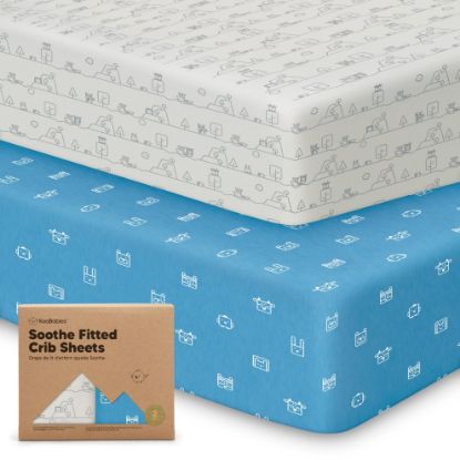 Picture of KeaBabies 2-Pack Organic Crib Sheets for Boys, Girls - 52x28 Fitted Crib Mattress Sheet Neutral, Breathable Jersey Cotton Cover for Baby Bed, Toddler Mattress, Soft & Cute Prints (KeaPixel)