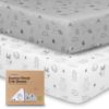 Picture of KeaBabies 2-Pack Organic Crib Sheets for Boys, Girls - 52x28 Fitted Crib Mattress Sheet Neutral, Breathable Jersey Cotton Cover for Baby Bed, Toddler Mattress, Soft & Cute Prints (Woodland)