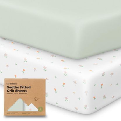 Picture of KeaBabies 2-Pack Organic Crib Sheets for Boys, Girls - 52x28 Fitted Crib Mattress Sheet Neutral, Breathable Jersey Cotton Cover for Baby Bed, Toddler Mattress, Soft & Cute Prints (Wildflowers)
