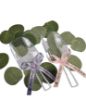 Picture of Personalized Ribbons for Bridal Shower Wedding Party Favors or Baby Showers - Custom Made Cut Ribbon Name 50 100 Optional Assembled Bows Safety Pins