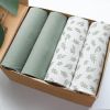 Picture of Mini Crib Sheets 4 Pack for Baby Boys & Girls, Neutral Mini Crib Sheet Fitted 38'' x 24'' for Standard Mattress, Ultra Soft Material Baby Mini Sheet, Aqua Leaf