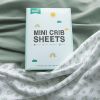 Picture of Mini Crib Sheets 4 Pack for Baby Boys & Girls, Neutral Mini Crib Sheet Fitted 38'' x 24'' for Standard Mattress, Ultra Soft Material Baby Mini Sheet, Aqua Leaf