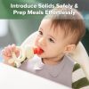 Picture of Haakaa Baby Fruit Food Feeder & Mini Freezer Nibble Tray Combo, Breastmilk Popsicle Molds for Baby Cooling Relief, BPA Free Silicone Feeder for Safe Infant Self Feeding, 4 Month+ (Oat)