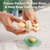Picture of Haakaa Baby Fruit Food Feeder & Mini Freezer Nibble Tray Combo, Breastmilk Popsicle Molds for Baby Cooling Relief, BPA Free Silicone Feeder for Safe Infant Self Feeding, 4 Month+ (Oat)