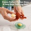 Picture of Haakaa Baby Fruit Food Feeder & Mini Freezer Nibble Tray Combo, Breastmilk Popsicle Molds for Baby Cooling Relief, BPA Free Silicone Feeder for Safe Infant Self Feeding, 4 Month+ (Copper)