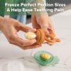 Picture of Haakaa Baby Fruit Food Feeder & Mini Freezer Nibble Tray Combo, Breastmilk Popsicle Molds for Baby Cooling Relief, BPA Free Silicone Feeder for Safe Infant Self Feeding, 4 Month+ (Pumpkin)