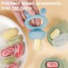 Picture of Haakaa Baby Fruit Food Feeder & Mini Freezer Nibble Tray Combo, Breastmilk Popsicle Molds for Baby Cooling Relief, BPA Free Silicone Feeder for Safe Infant Self Feeding, 4 Month+ (Sky Blue)