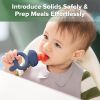 Picture of Haakaa Baby Fruit Food Feeder & Mini Freezer Nibble Tray Combo, Breastmilk Popsicle Molds for Baby Cooling Relief, BPA Free Silicone Feeder for Safe Infant Self Feeding, 4 Month+ (Steel Blue)