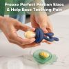 Picture of Haakaa Baby Fruit Food Feeder & Mini Freezer Nibble Tray Combo, Breastmilk Popsicle Molds for Baby Cooling Relief, BPA Free Silicone Feeder for Safe Infant Self Feeding, 4 Month+ (Steel Blue)